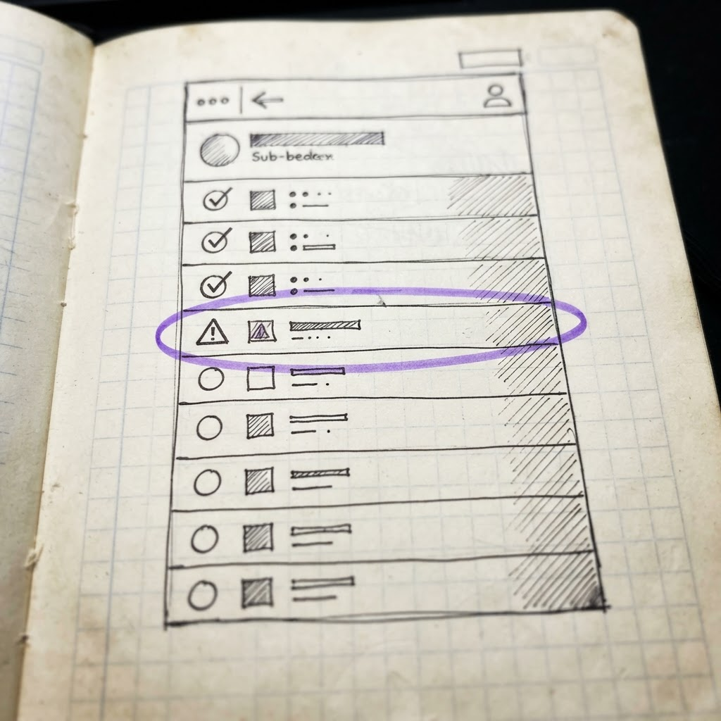 Notebook-style sketch of the analyst review interface showing flagged contradictions